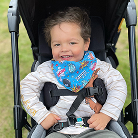 Aubrey in his pushchair