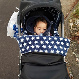 Reuben in his Snappi special needs buggy